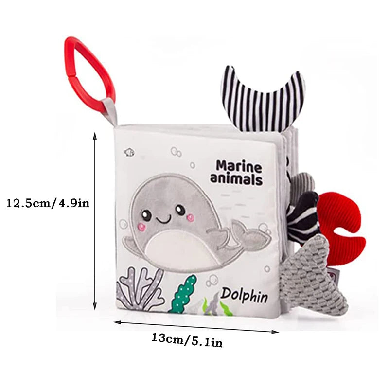 Weiches Stoffbuch 3D Kontrast Baby Sensorik 0-12 Monate