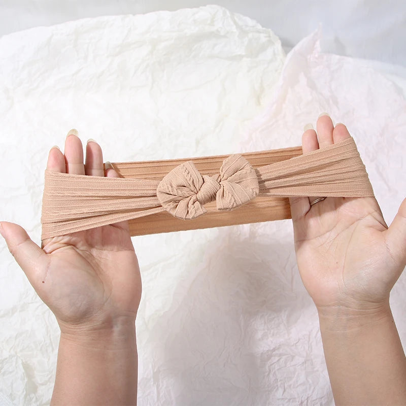 3er Set Baby Haarband Schleife Nylon Neugeborene Weich