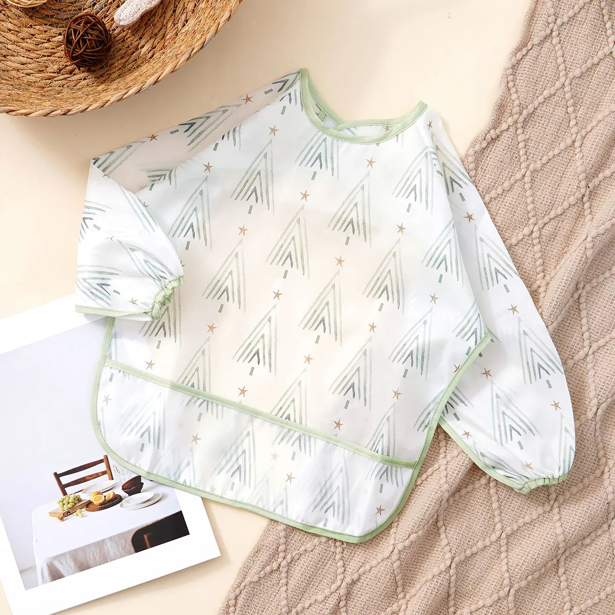 Langarm Lätzchen Wasserdicht Fütterung Waschbar Baby