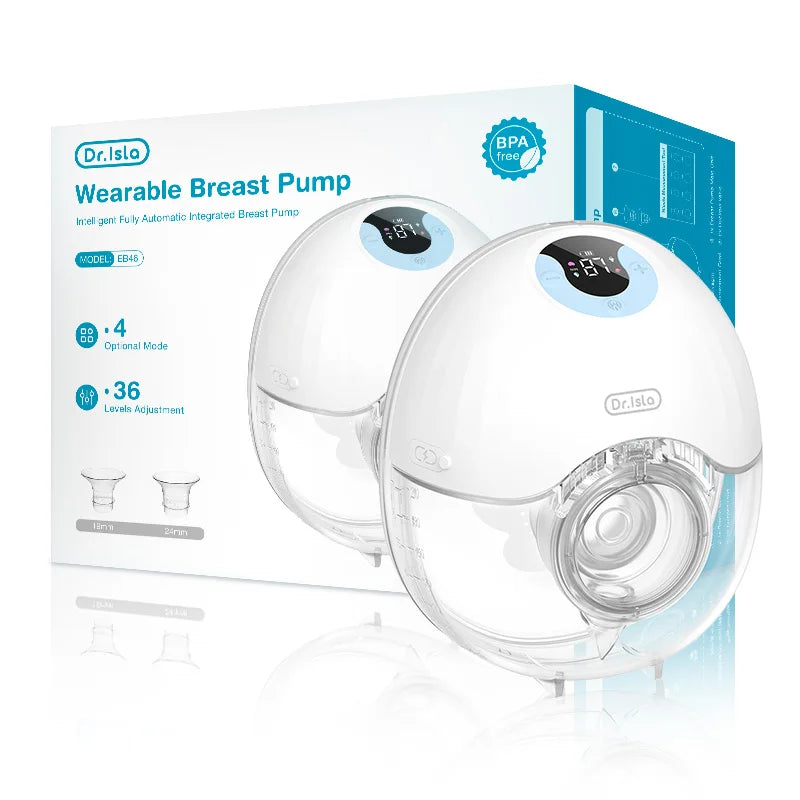 Portable breast pump with LED display, 4 modes, 36 levels