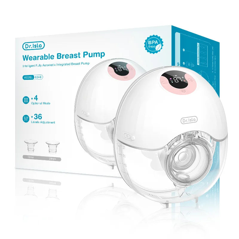 Portable breast pump with LED display, 4 modes, 36 levels