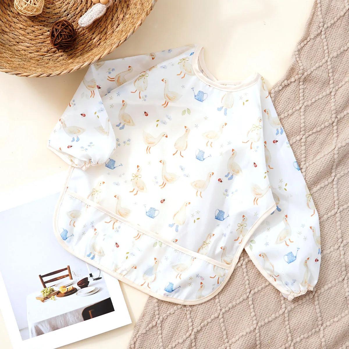 Langarm Lätzchen Wasserdicht Fütterung Waschbar Baby