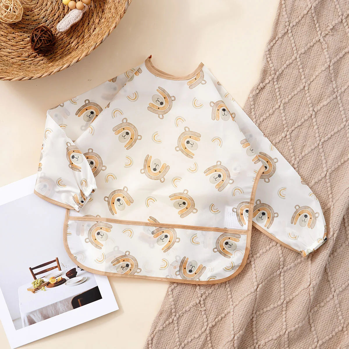 Langarm Lätzchen Wasserdicht Fütterung Waschbar Baby