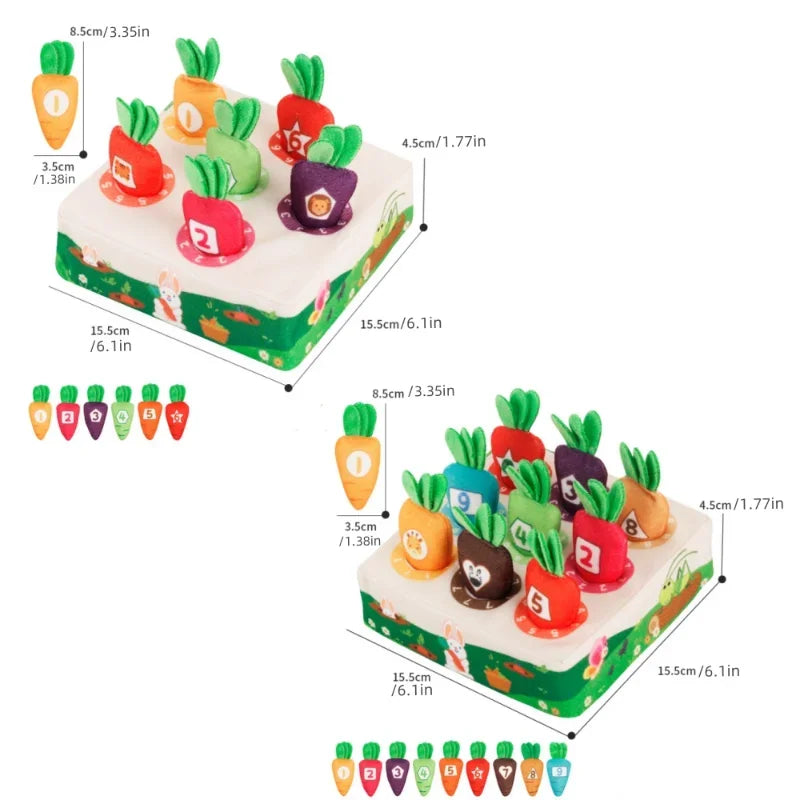 Karotten-Ernte Montessori Spiel Formen Puzzle 0-3 Jahre