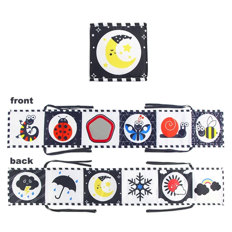 Kontrast Stoffbuch Baby Sensorik Spielzeug 0-36 Monate