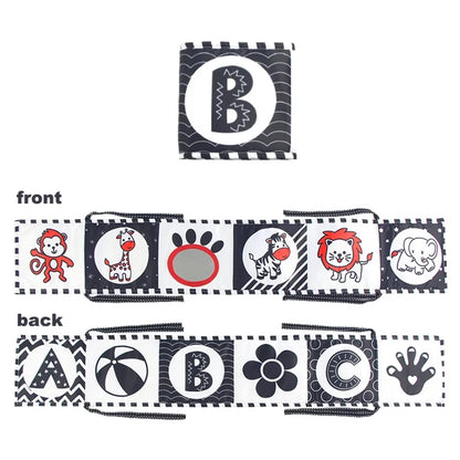 Kontrast Stoffbuch Baby Sensorik Spielzeug 0-36 Monate