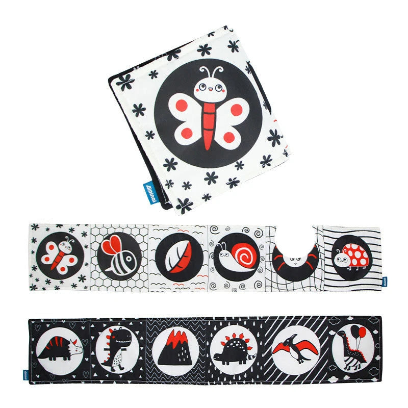 Weiches Stoffbuch 3D Kontrast Baby Sensorik 0-12 Monate