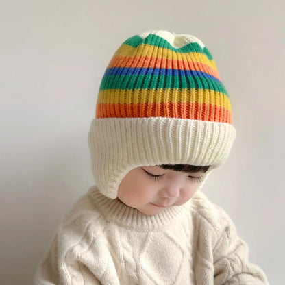 Baby Wintermütze Bär Ohren Gestrickt Warm Ohrenschutz