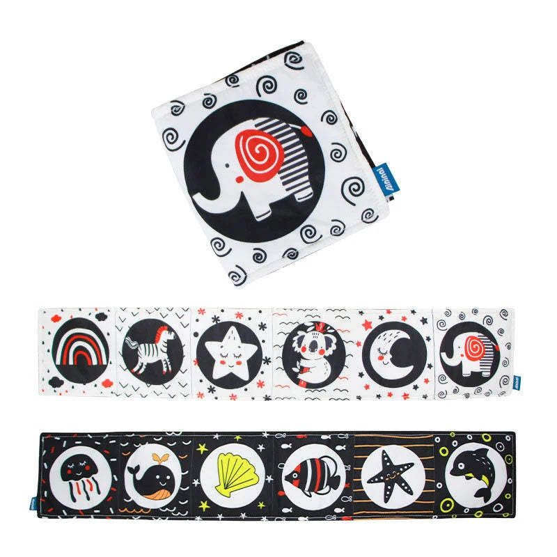 Weiches Stoffbuch 3D Kontrast Baby Sensorik 0-12 Monate