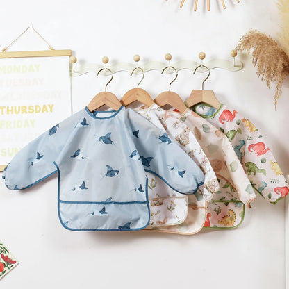 Langarm Lätzchen Wasserdicht Fütterung Waschbar Baby