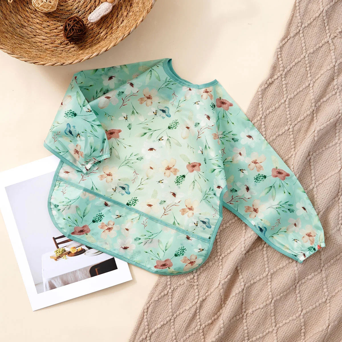 Langarm Lätzchen Wasserdicht Fütterung Waschbar Baby