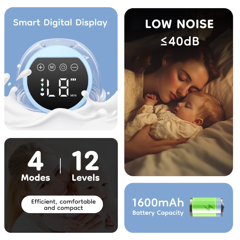 Elektrische Milchpumpe Tragbar Freihändig 19/24mm Flansch
