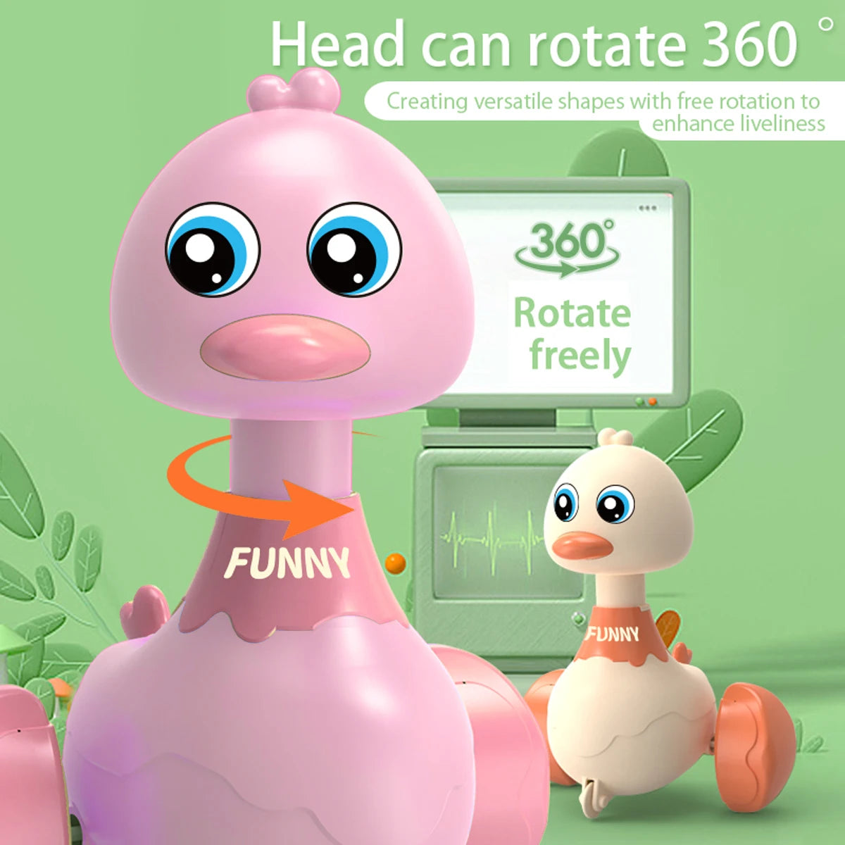 Schaukel-Ente Rückzieh-Spielzeug Cartoon Auto Kleinkinder