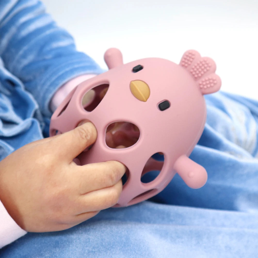 Silikon Küken Beißring Spielzeug Cartoon Baby Zahnen